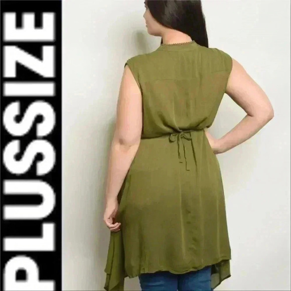 TOP PLUS SIZE TUNIC TOP - Green - Picture 2 of 3
